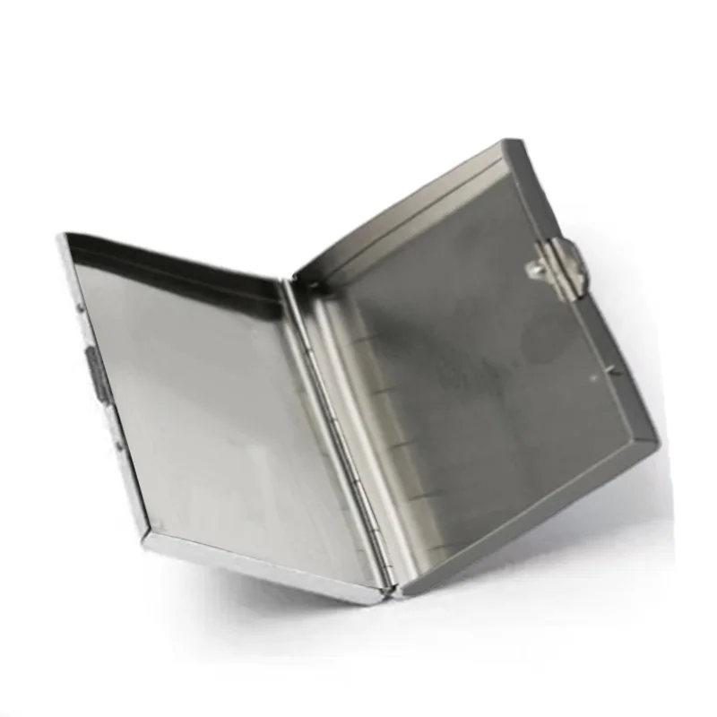 Stainless Steel Tin Cigarette Case 1 1/4 Protective Natural Unrefined Metal Holder for Regular view 5