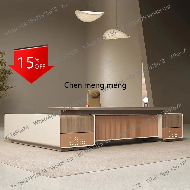 

A139 Modern Luxury Computer Desks Storage Corner Drawers Reception Customized Boss Desk High Quality Escritorio Oficina Furnitur