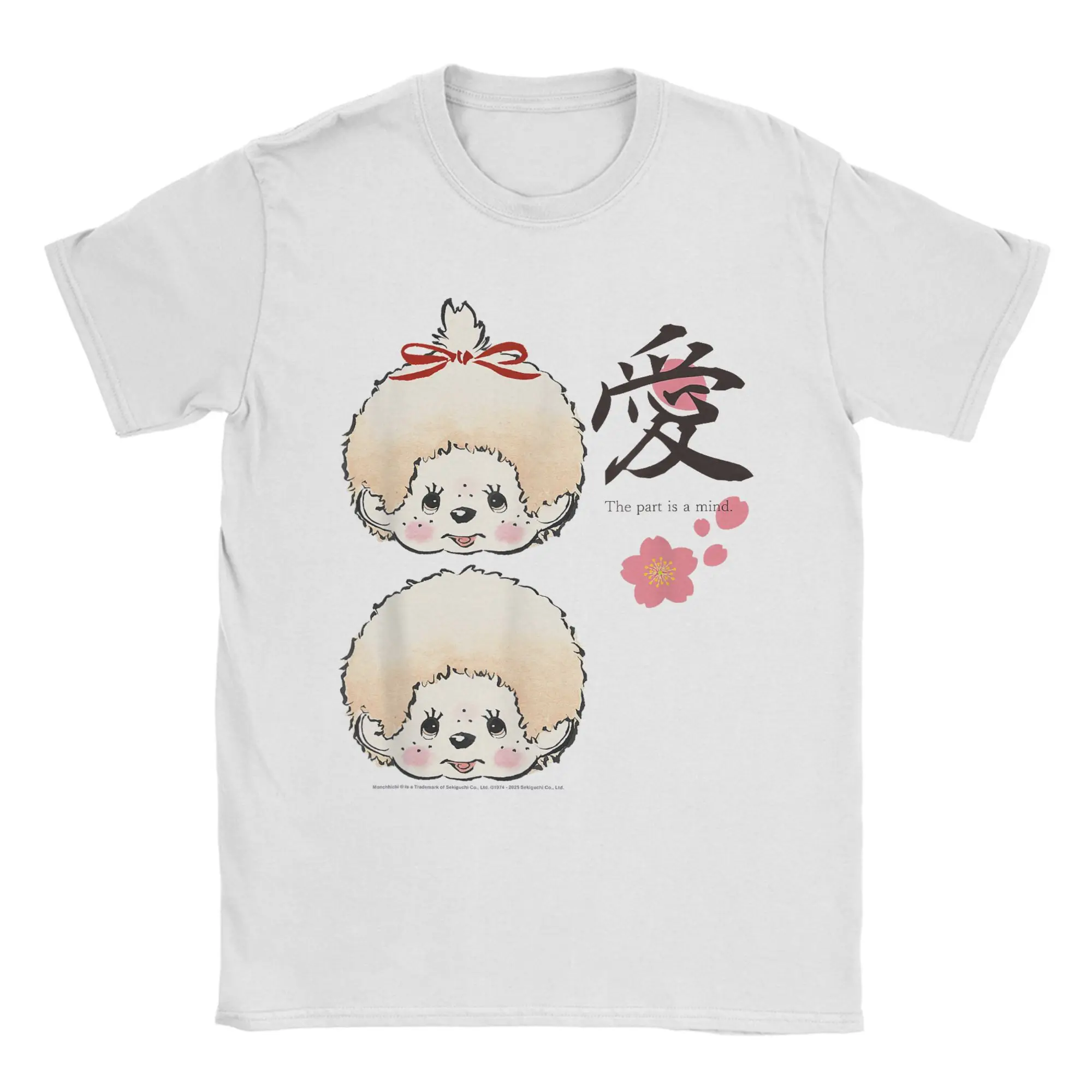 Men T-Shirt Monchhichi Japanese Art Style The Part is A Mind Cute Twins 100% Cotton Tees Short Sleeve  T Shirt Round Collar Tops