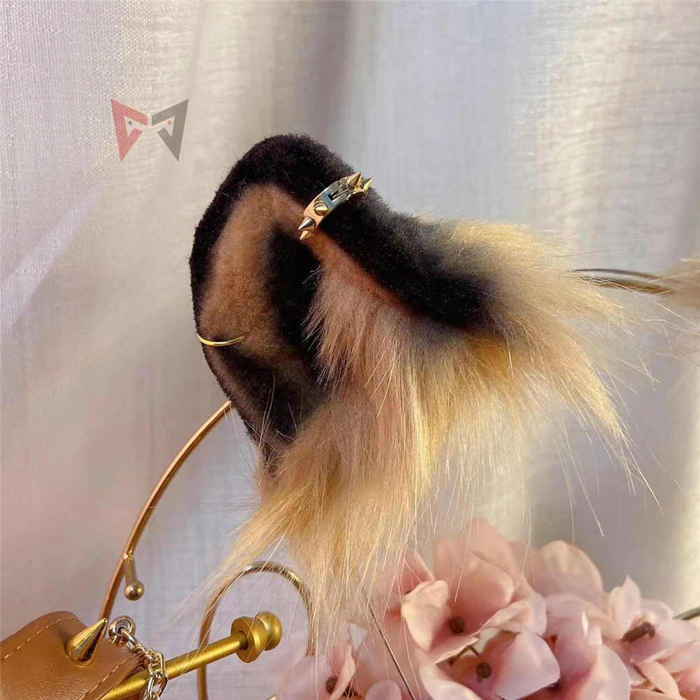 Neue handgemachte Arbeit Panthera Leo Ohren Hairhoop Schwanz Halskette Ohrringe Cosplay Lolita Zubehör Haarband Kopfbedeckung