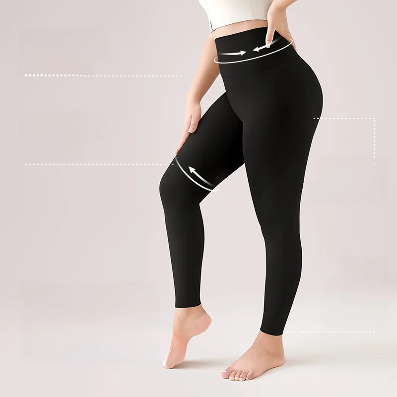 ハイウエストヨガパンツ レディース プラスサイズ 春秋 薄手 アークスキン柄 ボトムスパンツ 外出着にも滑り落ちにくい