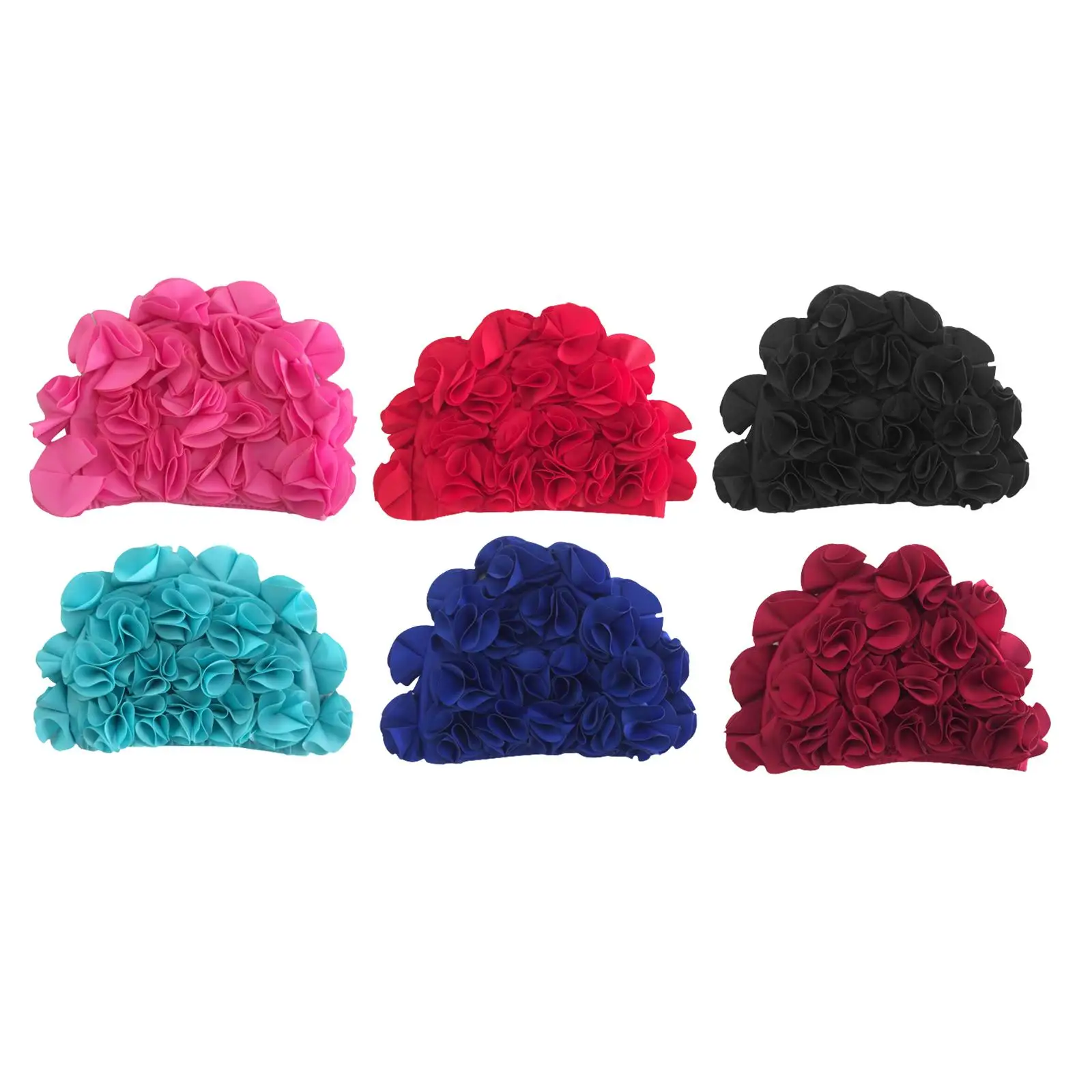 Swim Caps Soft Bathing Caps Holidays Flowers Petal Elastic Comfortable Swim Hat