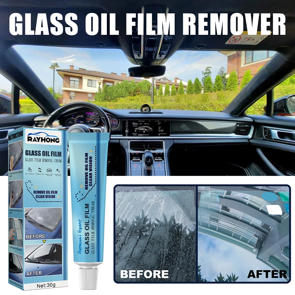 Kaca Film Minyak Menghapus Pasta Pembersih Kaca untuk Kamar Mandi Kaca Jendela Kaca Depan Mobil Otomatis dengan Spons, Handuk