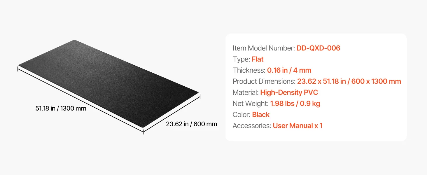 SucceBuy Treadmill Mat for Carpet Floor Exercise Equipment Mat for Elliptical Walking Pad High Density PVC Protector for Home