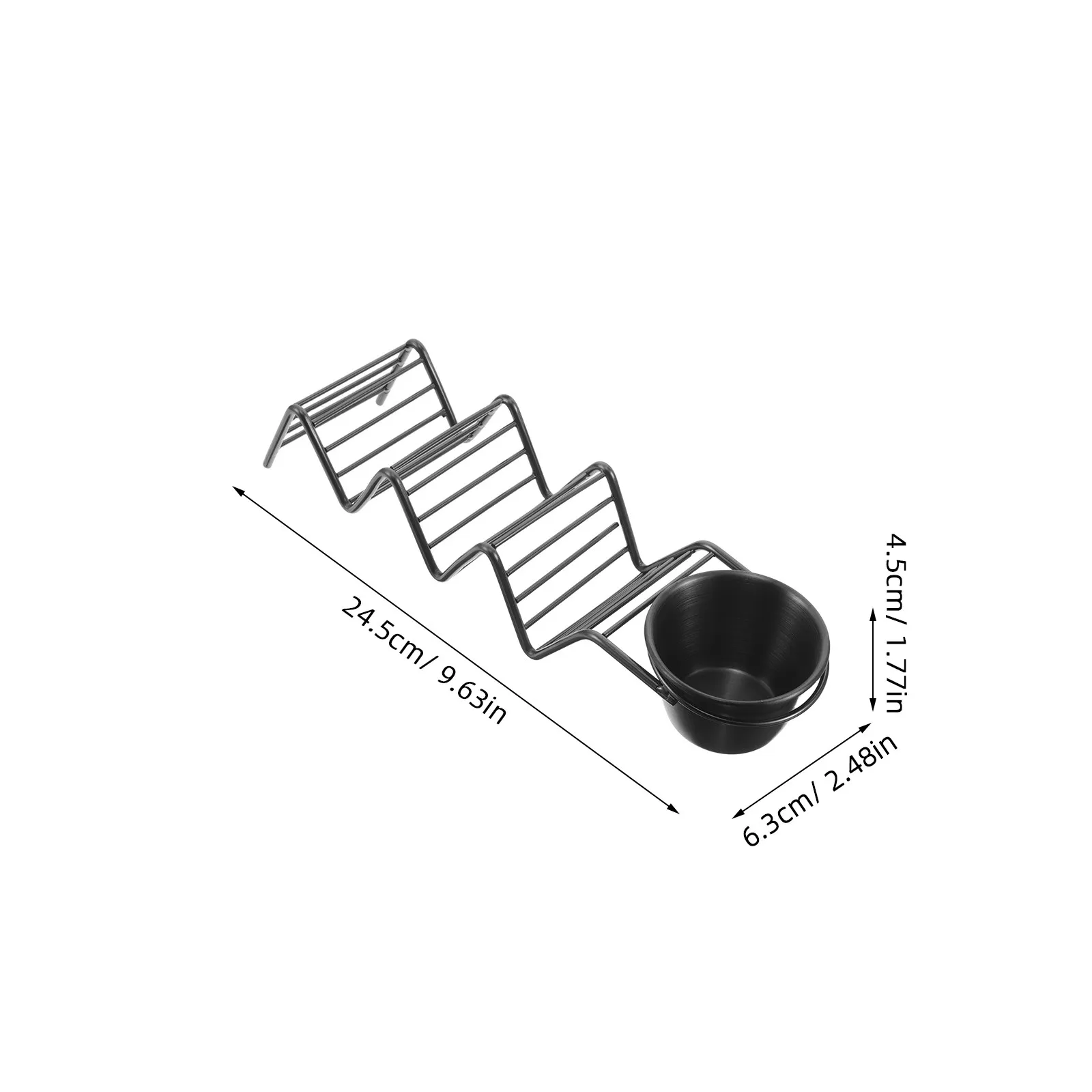 Stainless Steel Taco Holder 3 Slot Mexican Corn Tortilla Rack Hard Soft Shells Salsa Cups Party Grill Food Truck Taco Stand