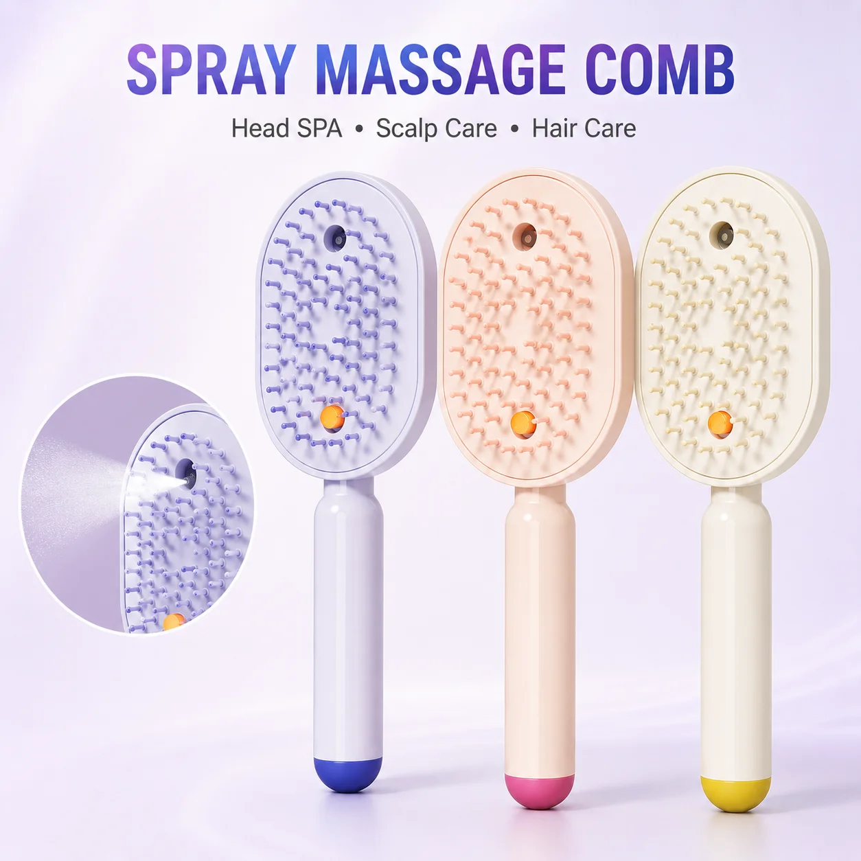 Spray Massage Hair Comb With Moisturizing Spray Function Scalp Massager Brush Prevent Hair Knotting For Home Hair Care