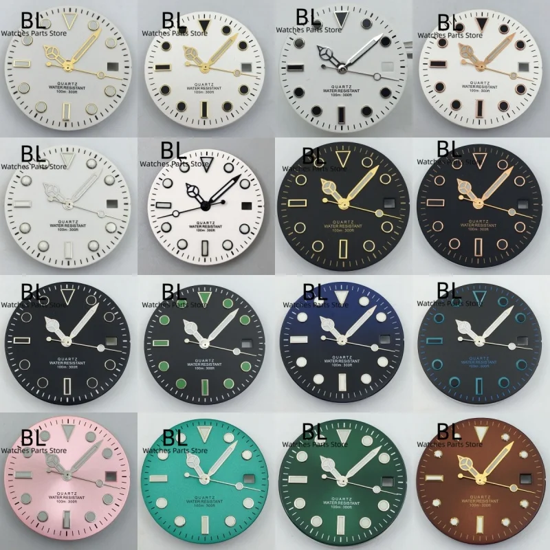 BLIGER 29 مللي متر روندا 515 ساعة الطلب مع مجموعة اليد أسود أبيض وردي أخضر أمة الله الهاتفي الأخضر مضيئة صالح روندا 515 حركة الكوارتز