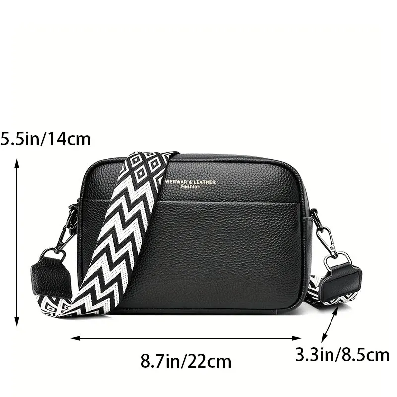 Bolsa De Couro Genuíno Para As Mulheres Crossbody Bag Para Comutação Diária Multi Compartimento Zipper Shoulder Bag