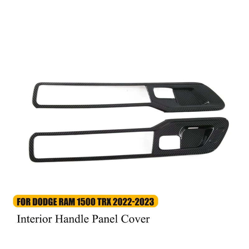 ABS Carbon Grain Inner Door Handle Panel Frame Cover Trims for Dodge Ram 1500 TRX 2022 2023 Car Styling Pickup Accessories