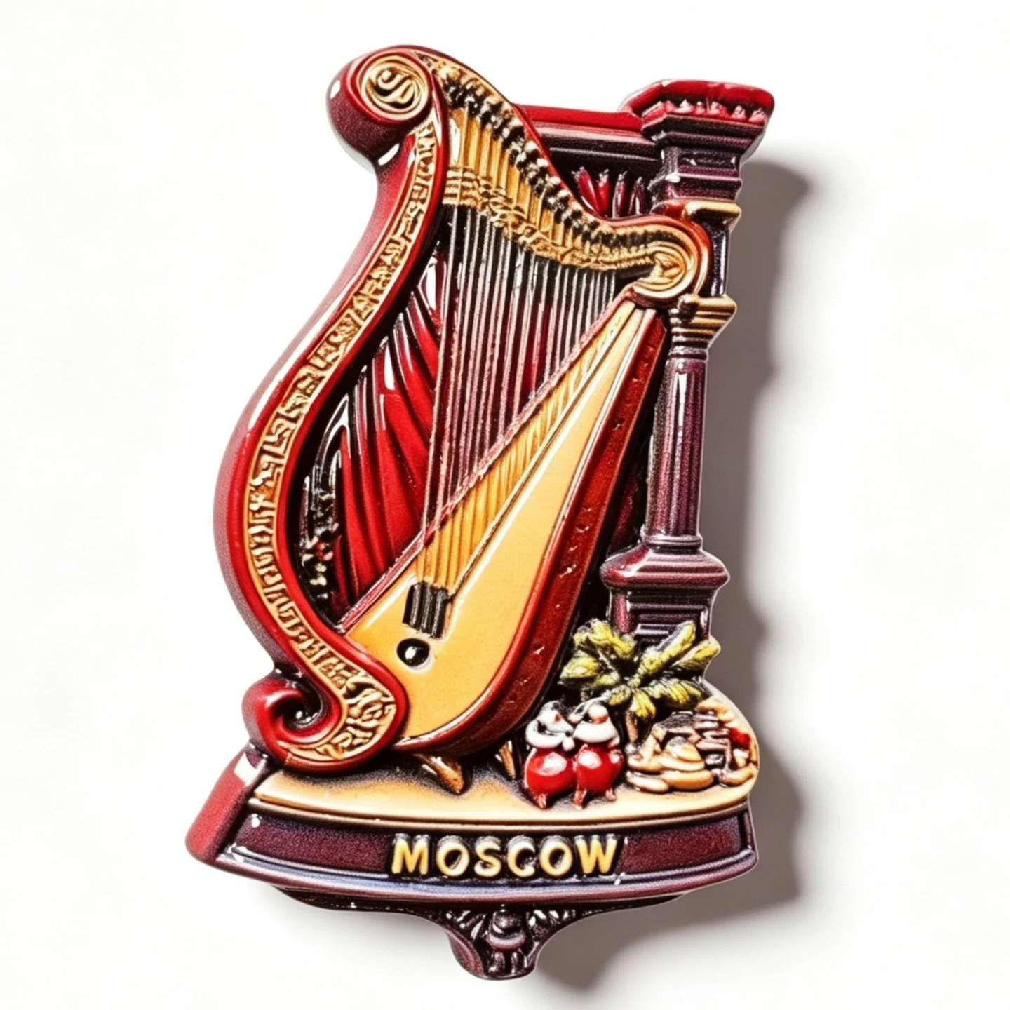 

Moscow Harp Fridge Magnet, Russia Souvenir, Resin 3D Relief Refrigerator Sticker, Tourist Travel Gift, Home Decoration