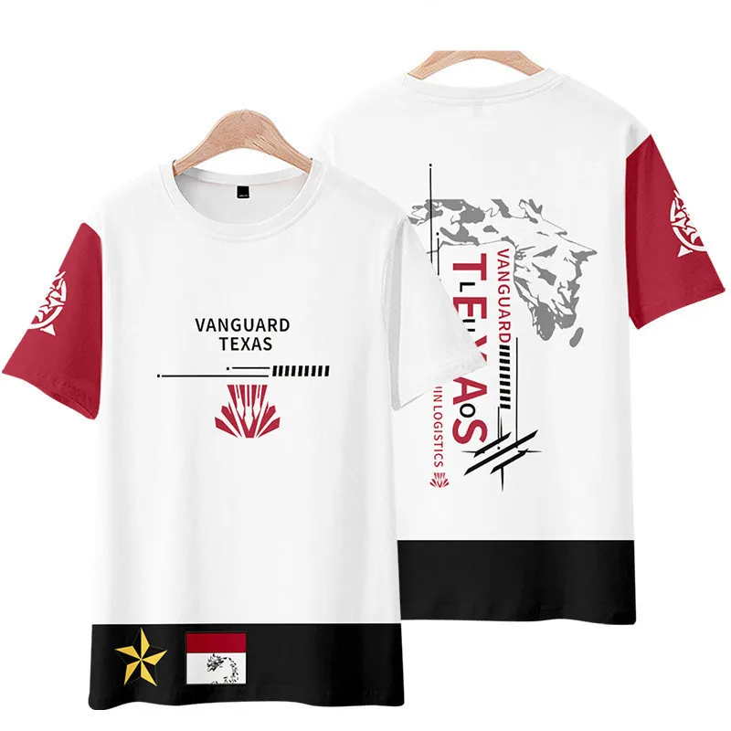 T-shirt manches courtes homme et femme, streetwear, humoristique et à la mode, avec image du jeu Animé Arknights 3D, costume cosplay