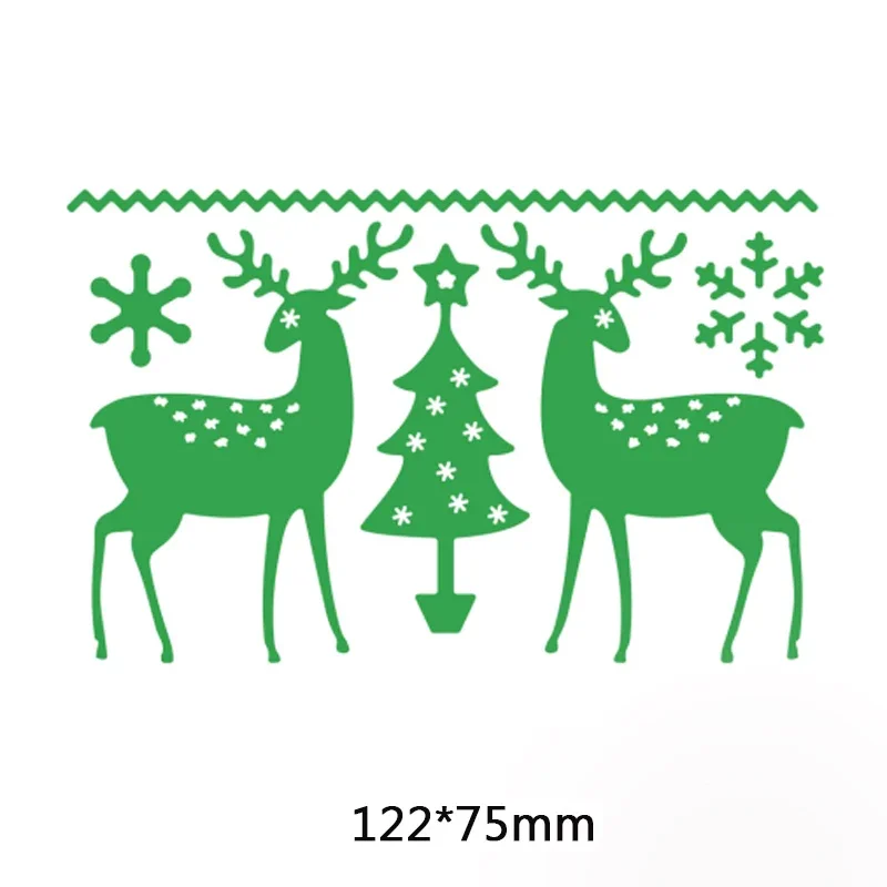 Christmas Tree Elk  Metal Cutting Dies Stencils For DIY Decorative Embossing Handcraft Paper Cards Making Die Template 2021 New