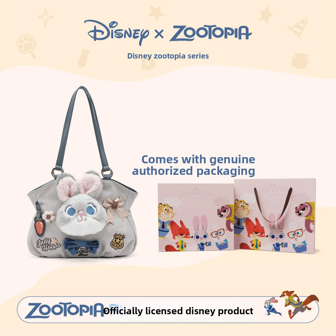 Disney Zootopia Judy Nick Retro Crossbody Tote Bag Large-Capacity Shoulder Bag
