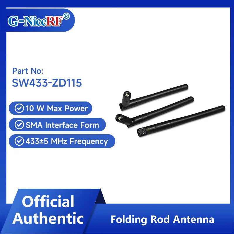 

G-NiceRF | 10PCS SW433-ZD115 RF Wireless UHF Folding Rod Antenna Good Performance