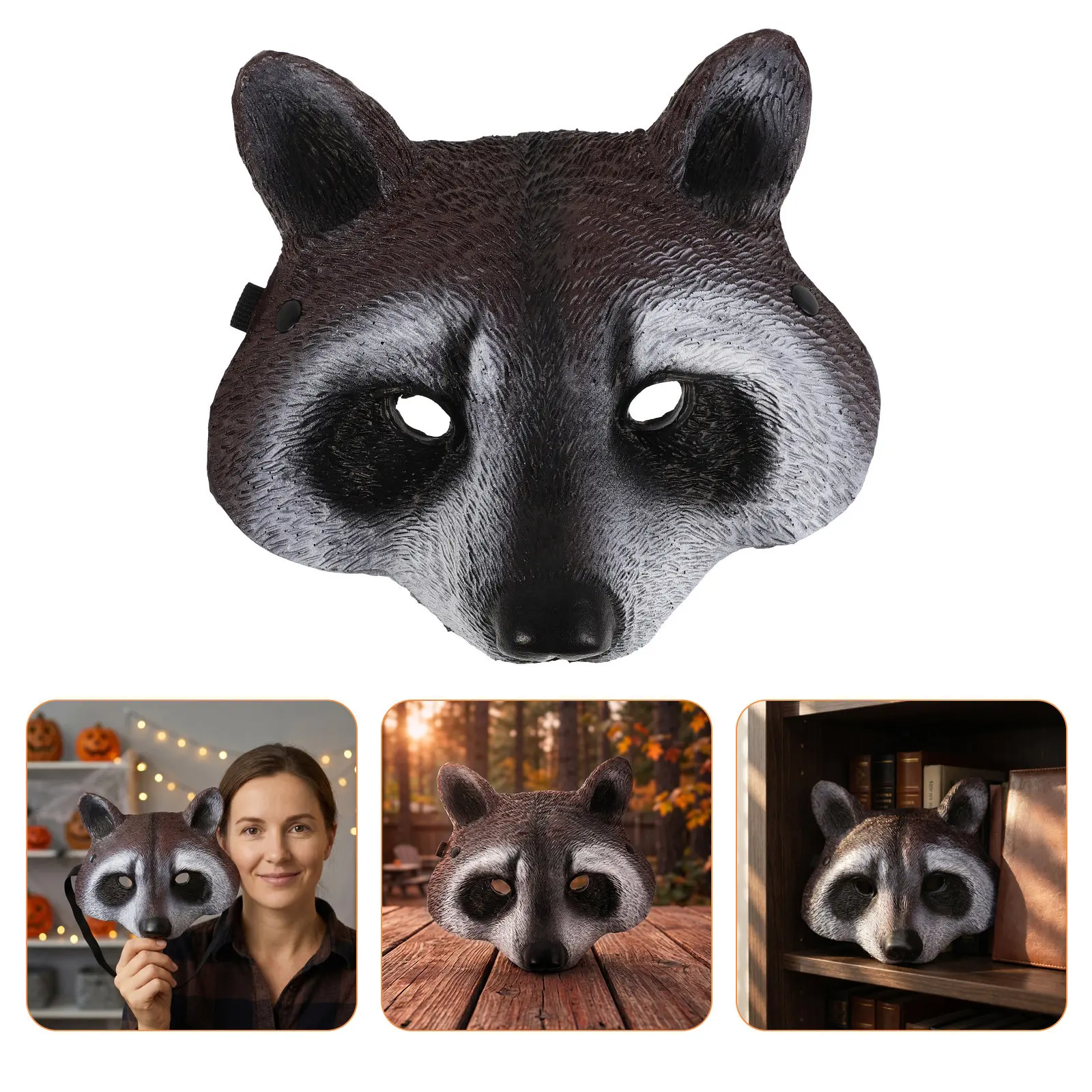 Halloween Realistic Full Face Raccoon Mask Adult Animal Costume Party Cosplay Spooky Masquerade Mask Funny Party Masks