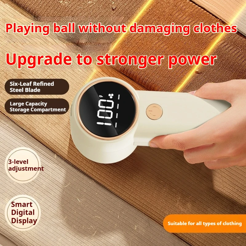 Smart Lint Remover with Digital Display, 3 Adjustable Levels, USB Rechargeable Fabric Shaver for Clothes, Sweaters & Plush Toys