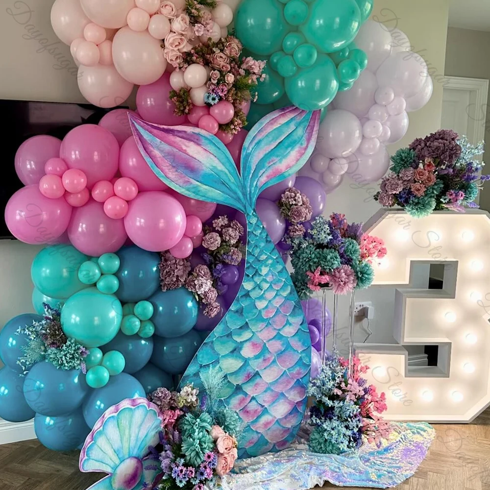 Mermaid Tail Cutout 18/36Inch Mosaic Board Mermaid Backdrop Foam Board for Under Sea Mermaid Birthday Baby Shower Party Decor