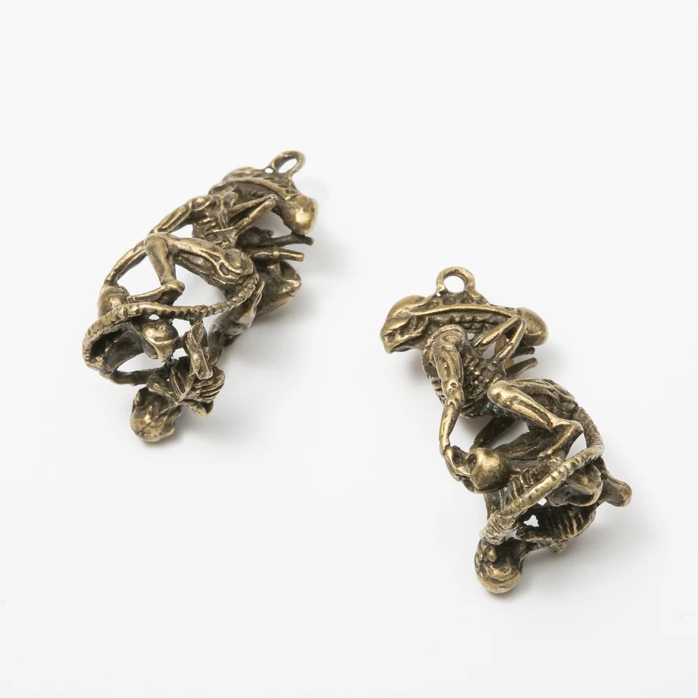 سحر جمجمة سبائك الزنك العتيقة ، قلادة معدنية ، إكسسوارات صناعة يدوية ، 5 قطع ، وصنع المجوهرات