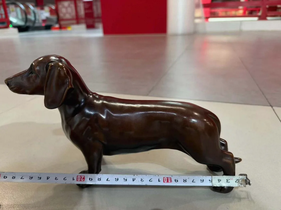 30CM large 2026 NEW ART HOME BAR decorative ornament Animal ornament dog copper sculpture dachshund Welsh Corgi dog figurine