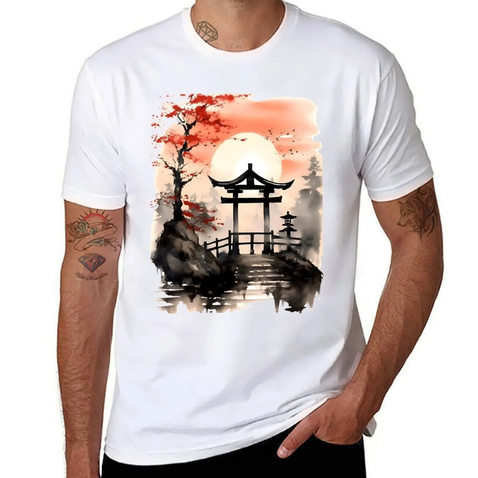 

Torii graphic shirt t funny quality T-Shirt Gate man for shirts graphic t cotton high shirt man t man Japanese