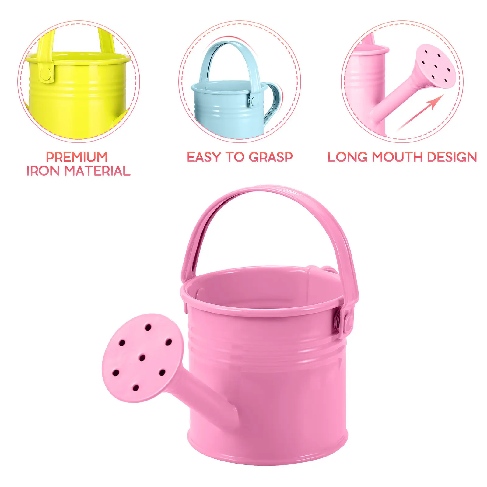 Metal Watering Can for Gardening Long Spout Large Opening Sturdy Grip Smooth Pour Home Decor