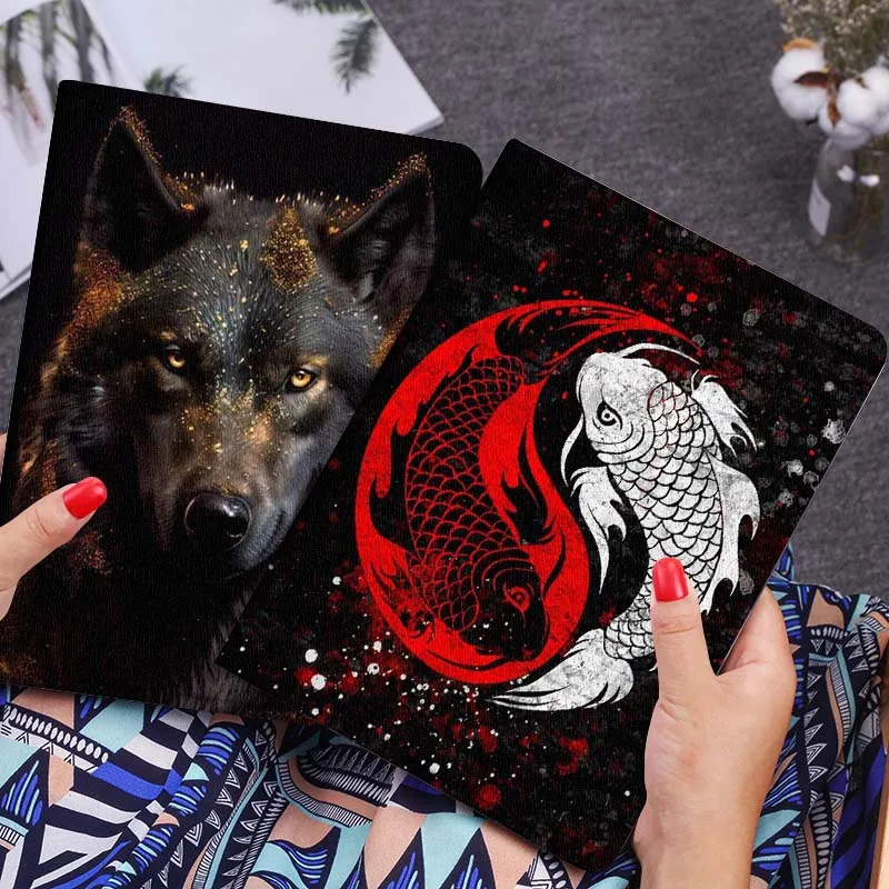 

Red White Yin Yang Koi Tablet Case For Lenovo Xiaoxin Legion Pad Tab Pro GT Y700 Gen4 2 11 P11 M10 K10 3rd Plus Gen Gift