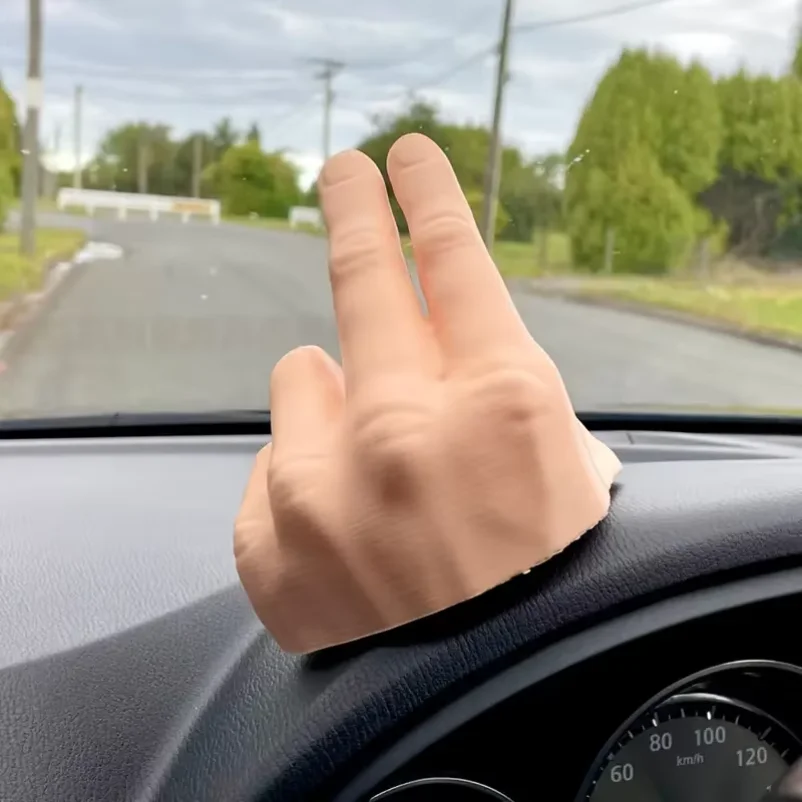 Cute 3D Clay Style Victory V Sign Hand Figurine Mini Hand Gesture Desk Decor Ornament