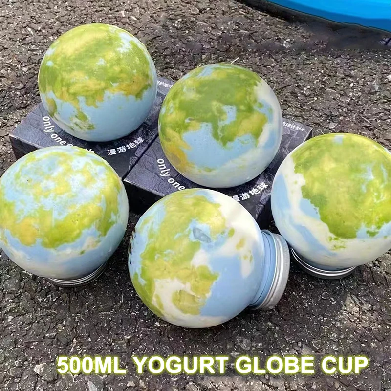 (.) 10Pcs 500ml Spherical Shape Big Water Bottles For Milk Tea Transparent Coffee Cup Juice Portable Packaging Container