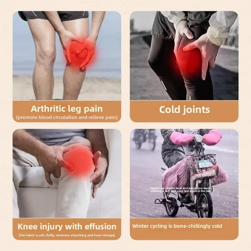 Winter Camel Hair Knee Pads Thickened Warm Men Women Elderly Cold Leg Joint Protection Autumn Winter Thermal Knee Warmer