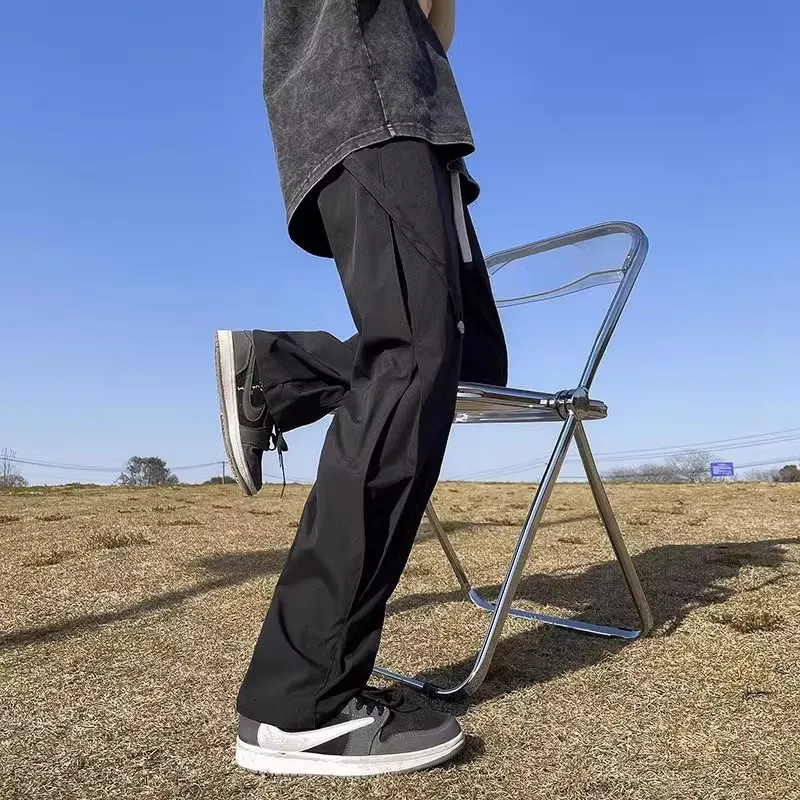 

Мужские летние рабочие брюки прямого кроя, повседневные длинные брюки, стильные функциональные модные брюки-карго Haome