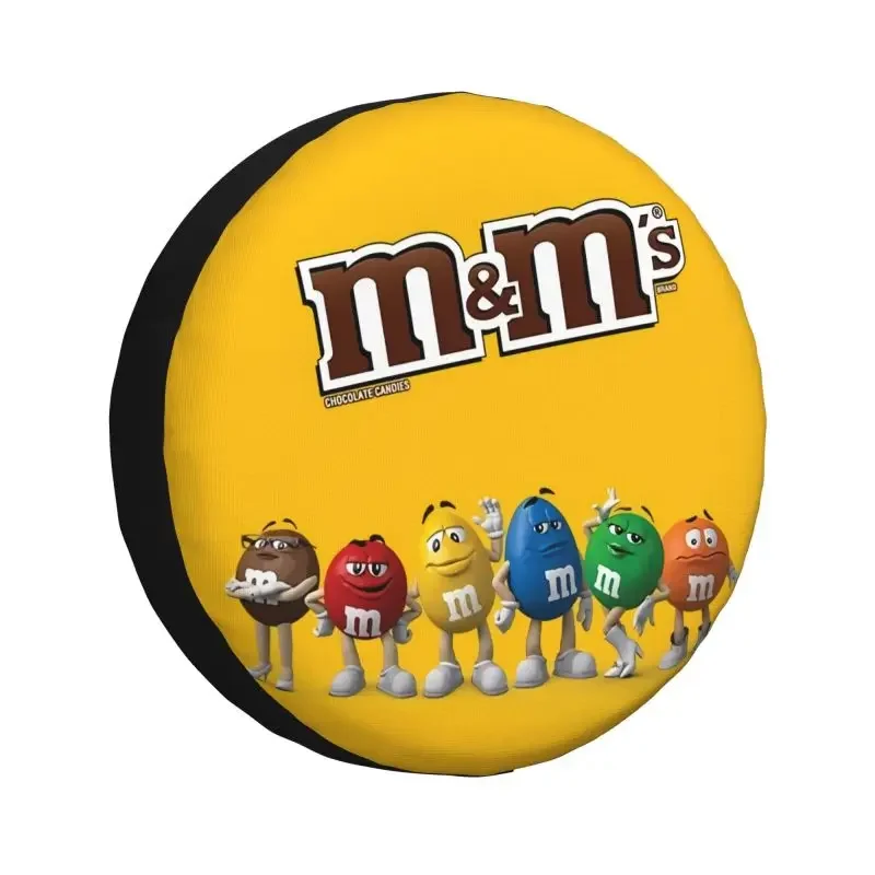 

Custom M&M's Chocolate Beans Tire Cover 4x4 RV Candy Spare Wheel Protector for Toyota Land Cruiser Prado 14" 15" 16" 17" Inch