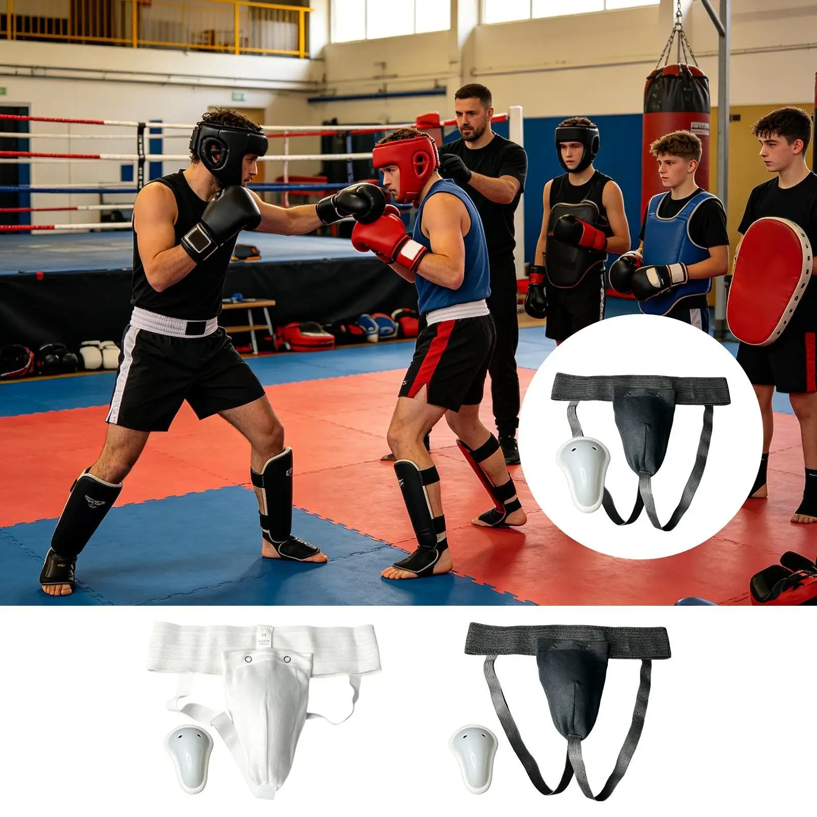 Boxing Groin Protector Elastic Adjustable Breathable Cup With Removable Pad Boxing Groin Guard For Football Sports Training view 2