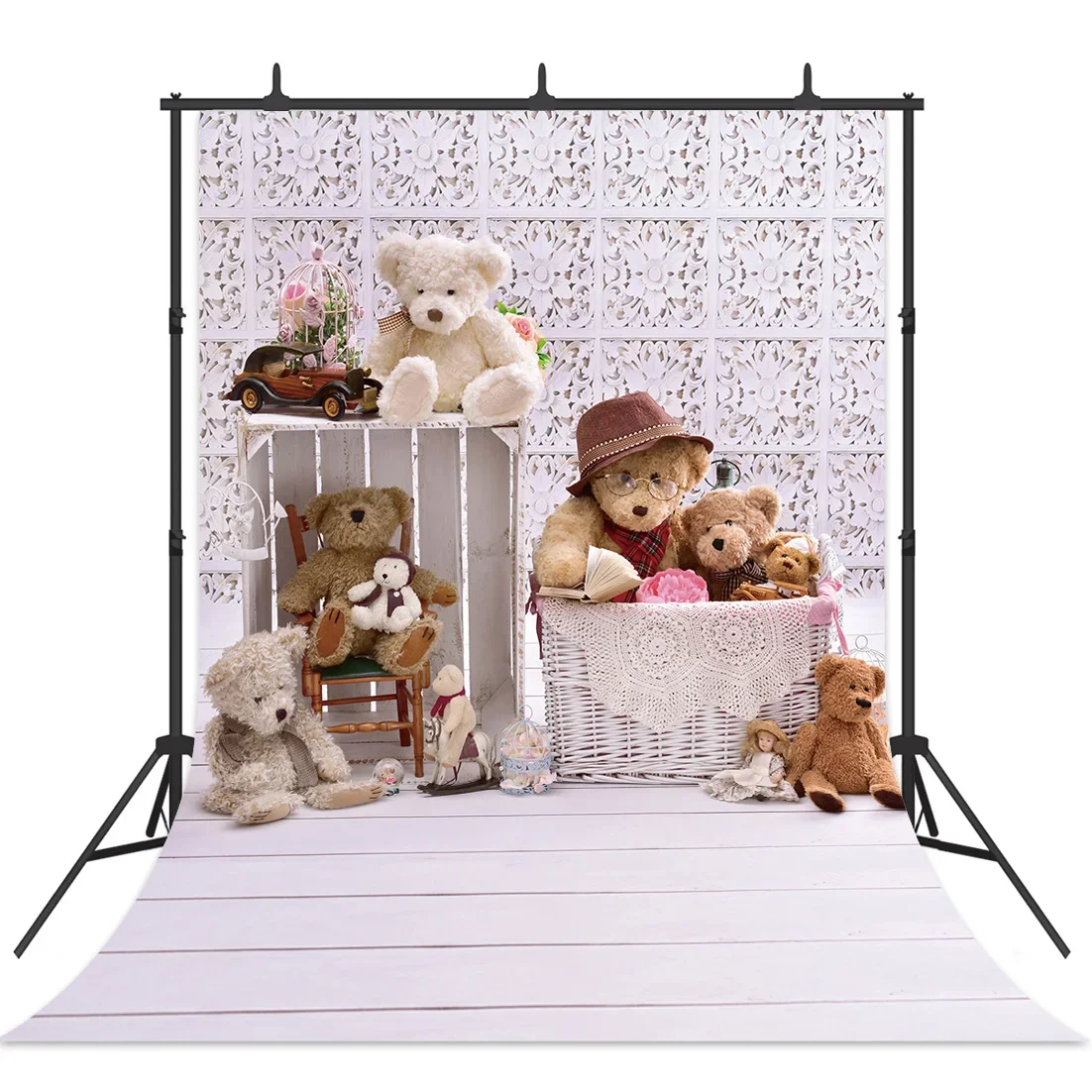 Baby Children Photozone Photography Backdrop Bear Sailing Boat Pirate Birthday Photo Background Photo Studio Props Photocall