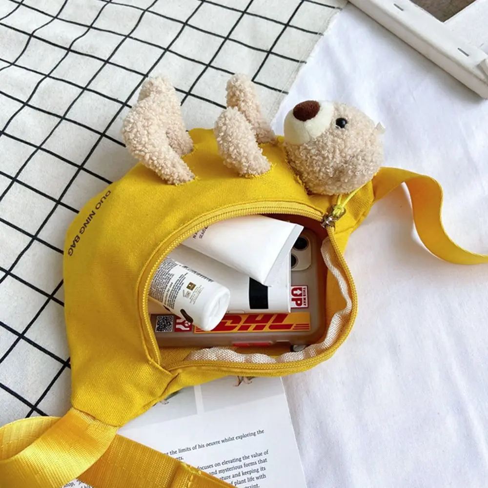 Cute Bear marsupio da donna marsupio in tela borse a tracolla borsa a tracolla donna Solid marsupio Banana Hip Purse