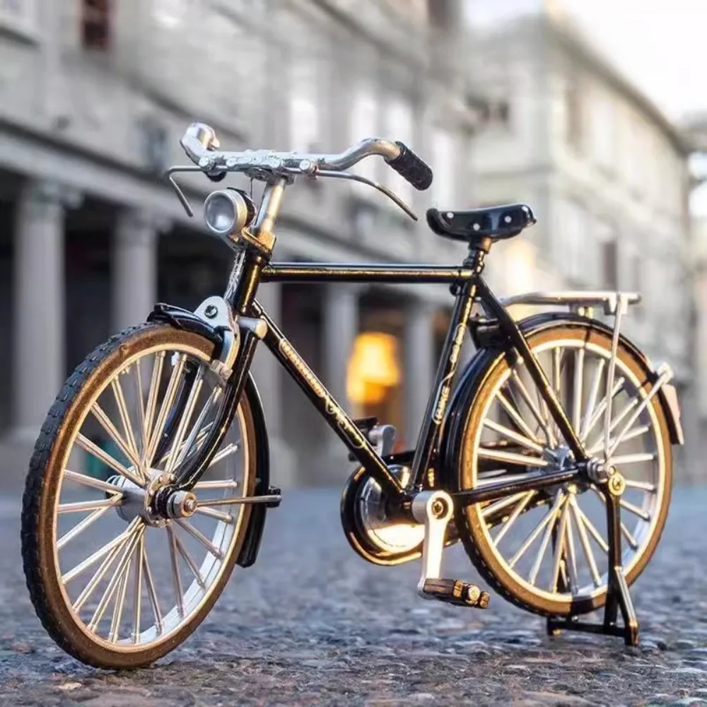 Escala 1:8 retro bicicleta mountain bikes diecast modelo brinquedo liga pneus de borracha simulação modelos de bicicleta coleção presentes para meninos