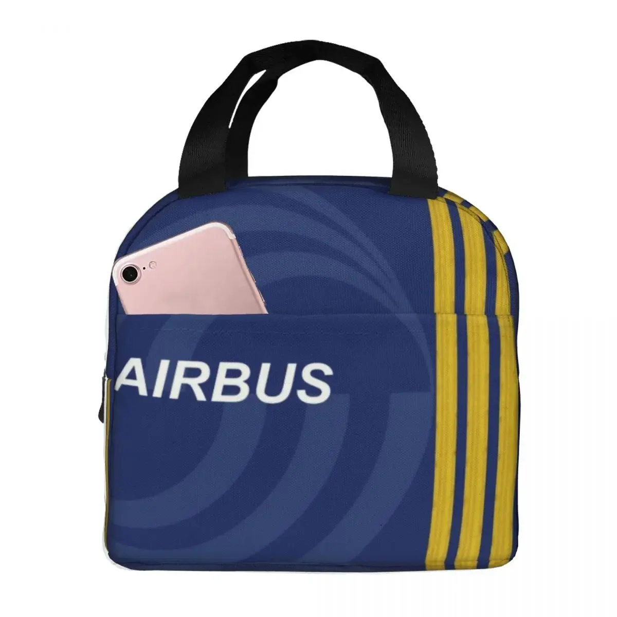 Airbus Fighter Pilot Thermal Insulated Lunch Bags Women Aviation Airplane Portable Lunch Tote for Picnic Multifunction Food Box