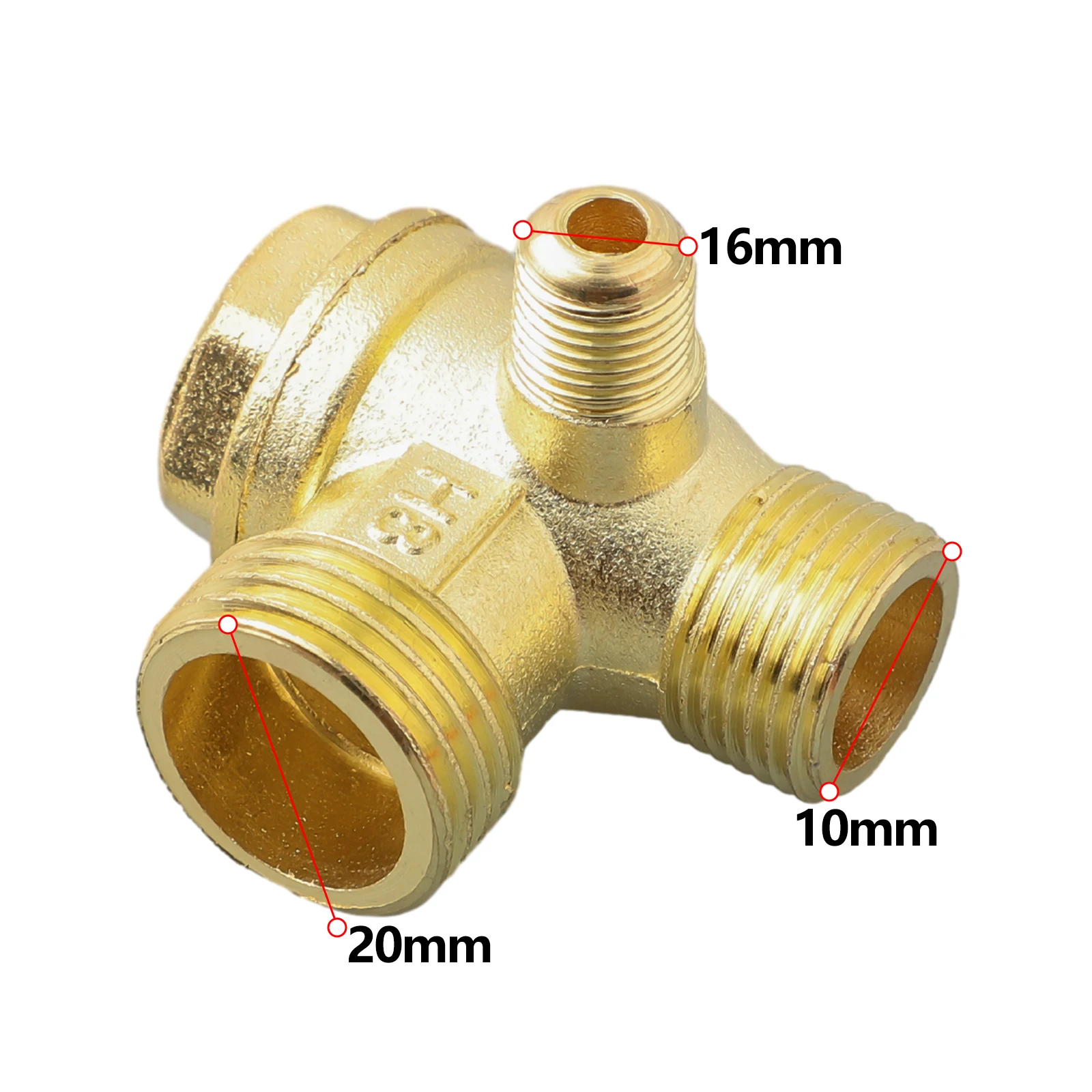 400mm Exhaust Tube With 3-Port Zinc G1/8 Thread Standard Alloy Check Valve For Air Compressor Parts 20mm/16mm/10mm Male Thread