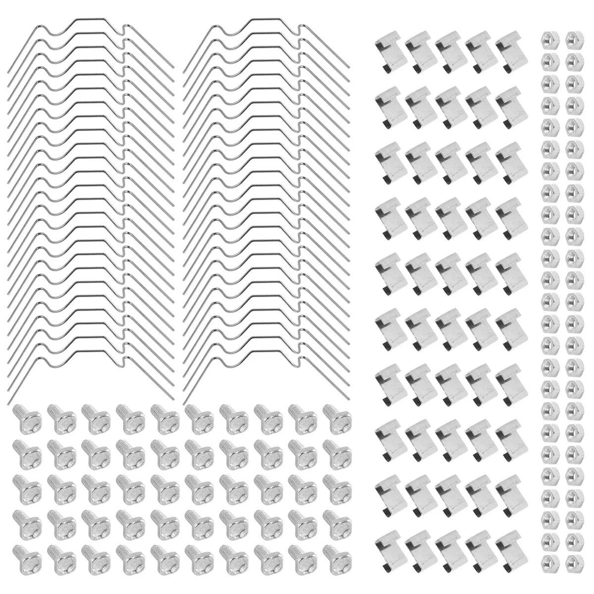 HEIßER 200Pcs Gewächshaus Reparatur Kit, Enthalten Verglasung W Draht Clip, Z Überlappung Clip, Aluminium Mutter und Bolzen für Aluminium Gewächshaus