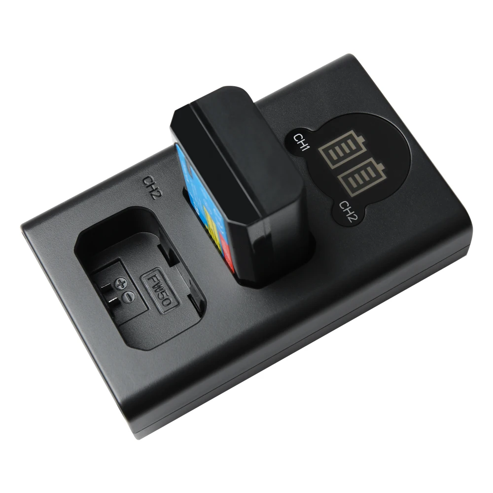 AOPULY 2000mAh NP-FW50 NP FW50 كاميرا بطارية + LCD USB المزدوج شاحن أجهزة سوني ألفا a6500 a6300 a6000 a5000 a3000 NEX-3 a7R