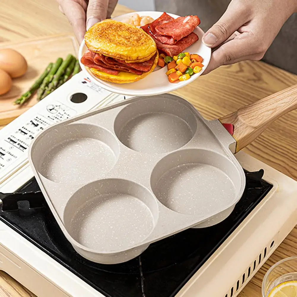 

Convenient Comfortable Handle Easy to Clean Frying Pot Pan Black Thickened Kitchen Omelet Egg Poacher Kitchen Gadgets