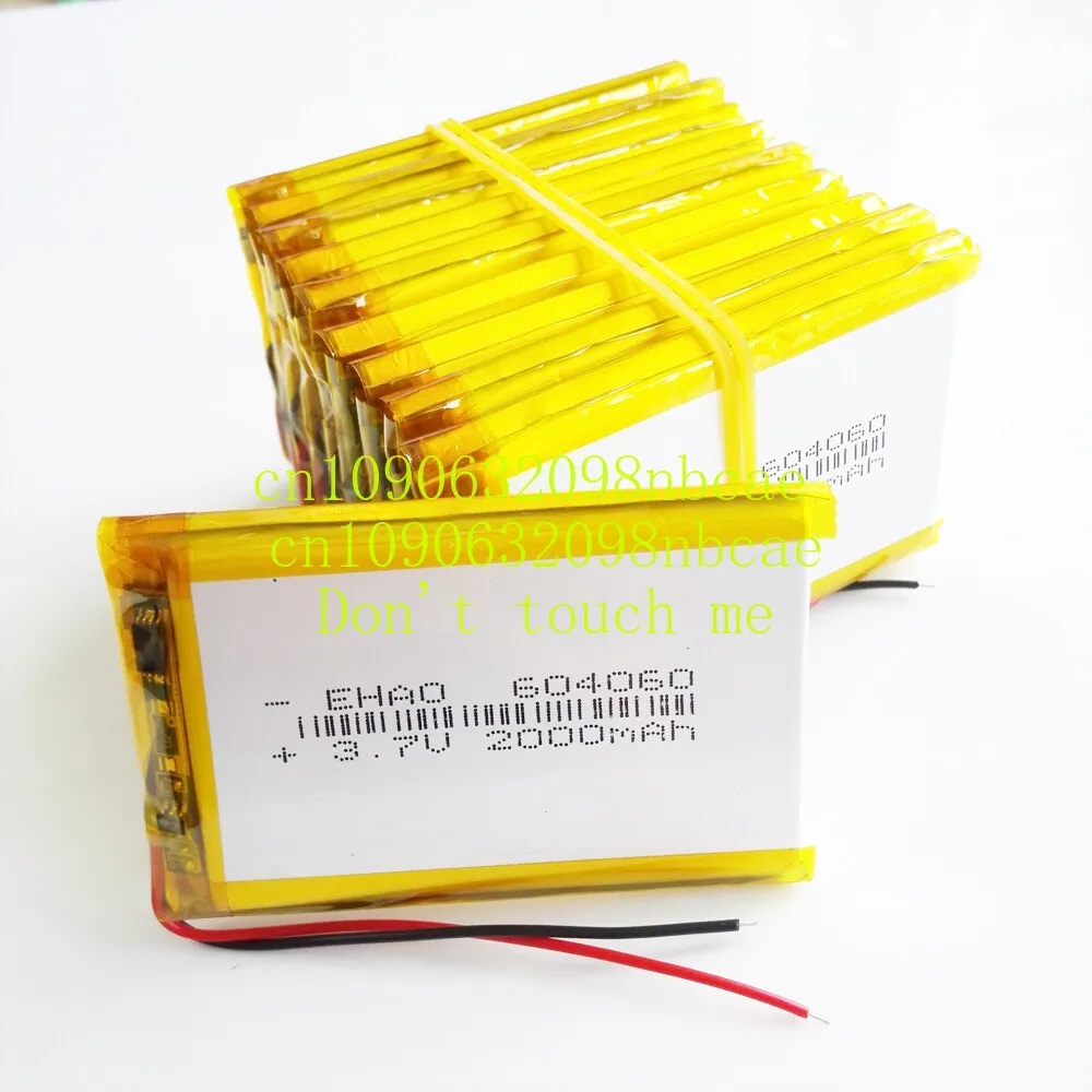 

10 PCS 3.7V 2000mAh Lipo Polymer Rechargeable Battery For GPS DVD Camera 604060