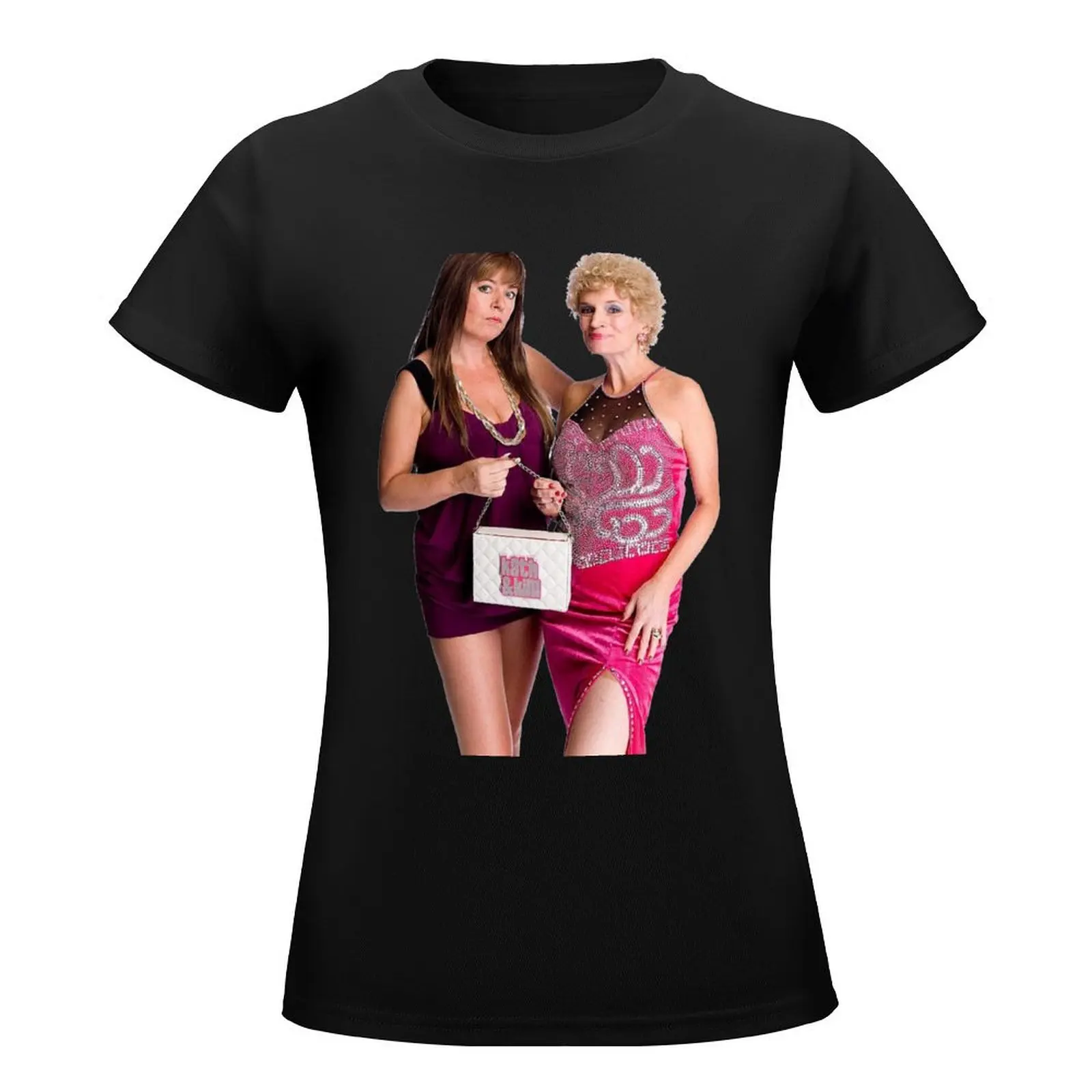 Kath and Kim: With Handbag T-Shirt anime graphics customizeds t-shirts for Women cotton