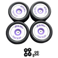 Pro 4PCS Off Road Wheels With Wheel Hub Adapter Combiner Tire Hub Replacement For Wltoys 124019-1827 124016 144001 RC Car ,Purpl