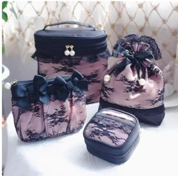 2024 New Lace Portable Ladies' Cosmetic Bag Bow Lace Decorative Storage Summer Sweet Cute Elegant Makeup Bags for Women