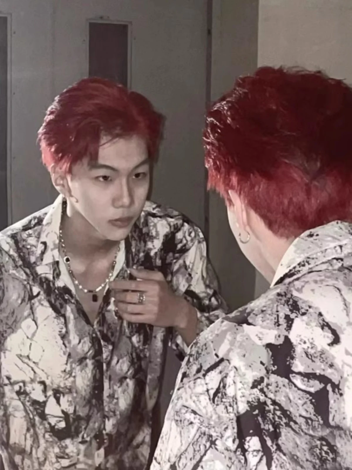 

Vintage American Floral irt Trendy Cuban Collar Men's Thin Long Sve New Chinese Sle Loose Fit Breathable Summer Faion