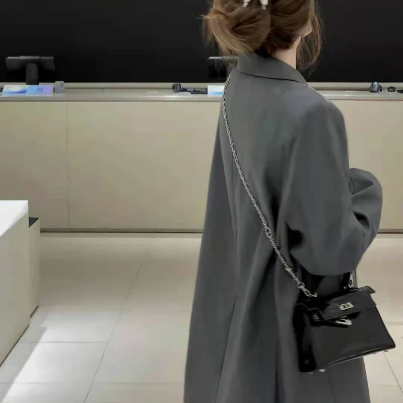 Blazers femmes Chic tempérament solide Harajuku cranté décontracté unisexe mode tout-match Ins automne bureau-look élégant nouveaux vêtements d'extérieur