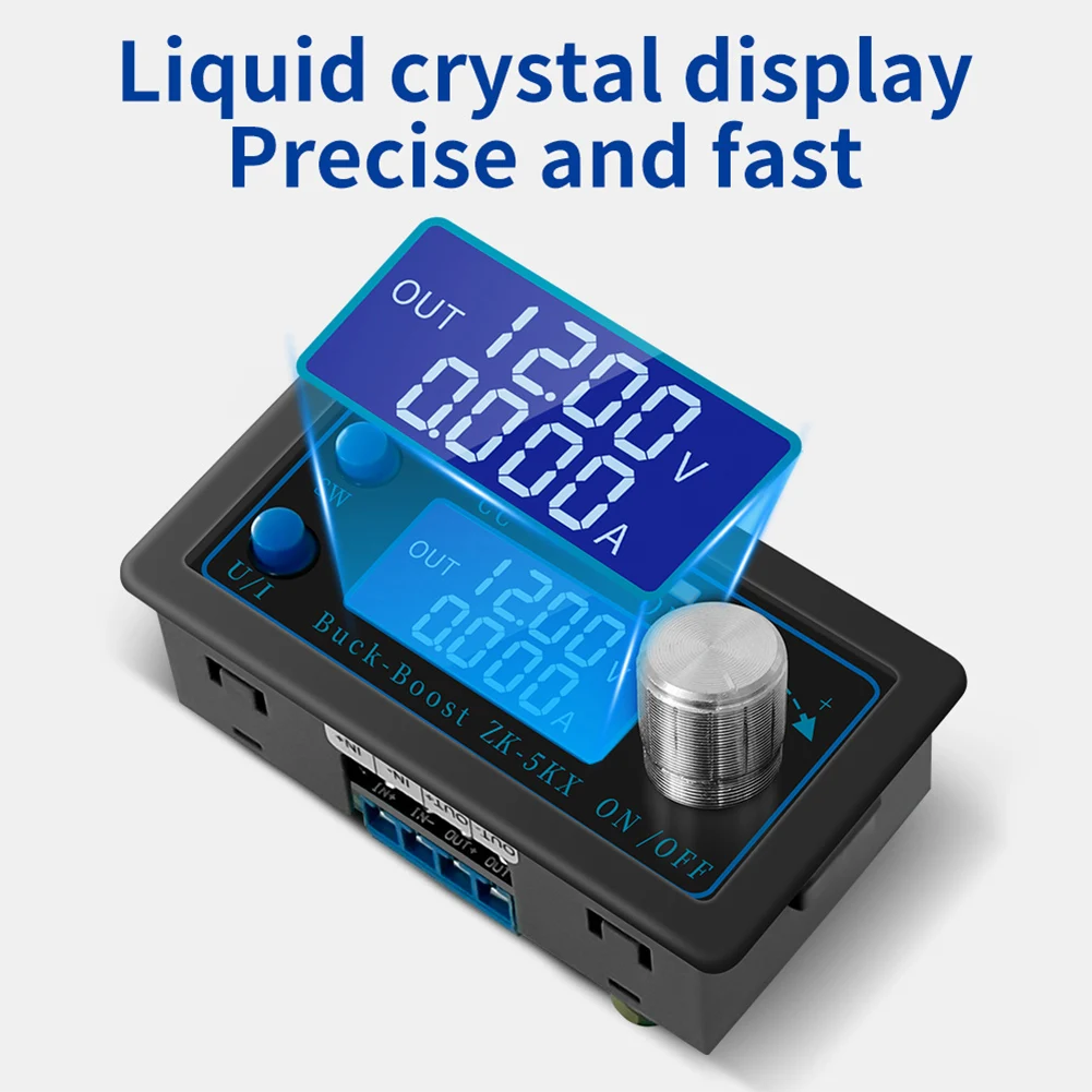 ZK-5KX تيار مستمر تنظيم الجهد التلقائي 5A ماكس قابل للتعديل وحدة الطاقة المنظمة 0.6-36 فولت 80 واط شاشة الكريستال السائل للمعدات الإلكترونية
