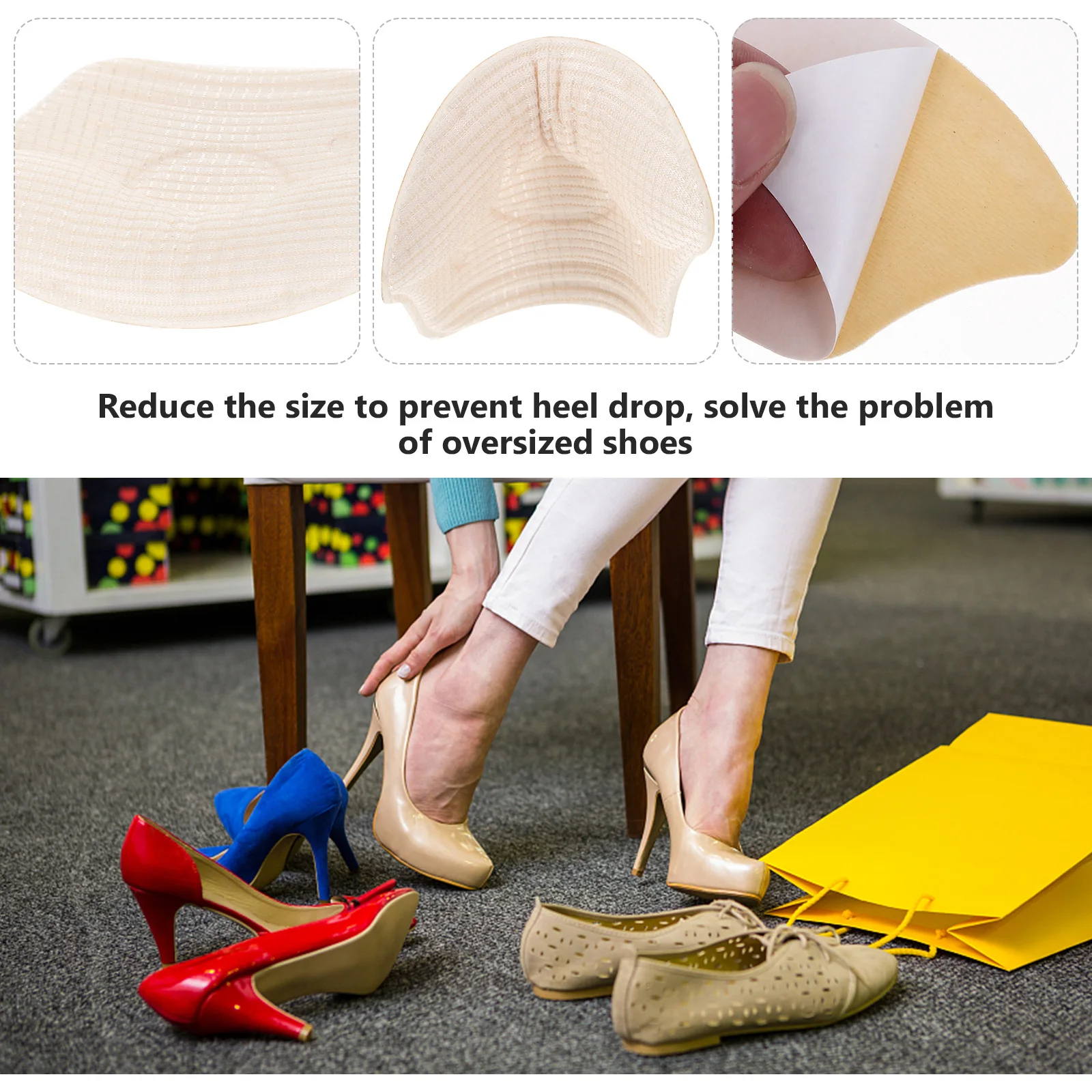 

3 Pairs Anti wear Heel Stickers Protective Cushions Comfortable Pads Breathable Reusable Women Men Sneakers High Heels S als