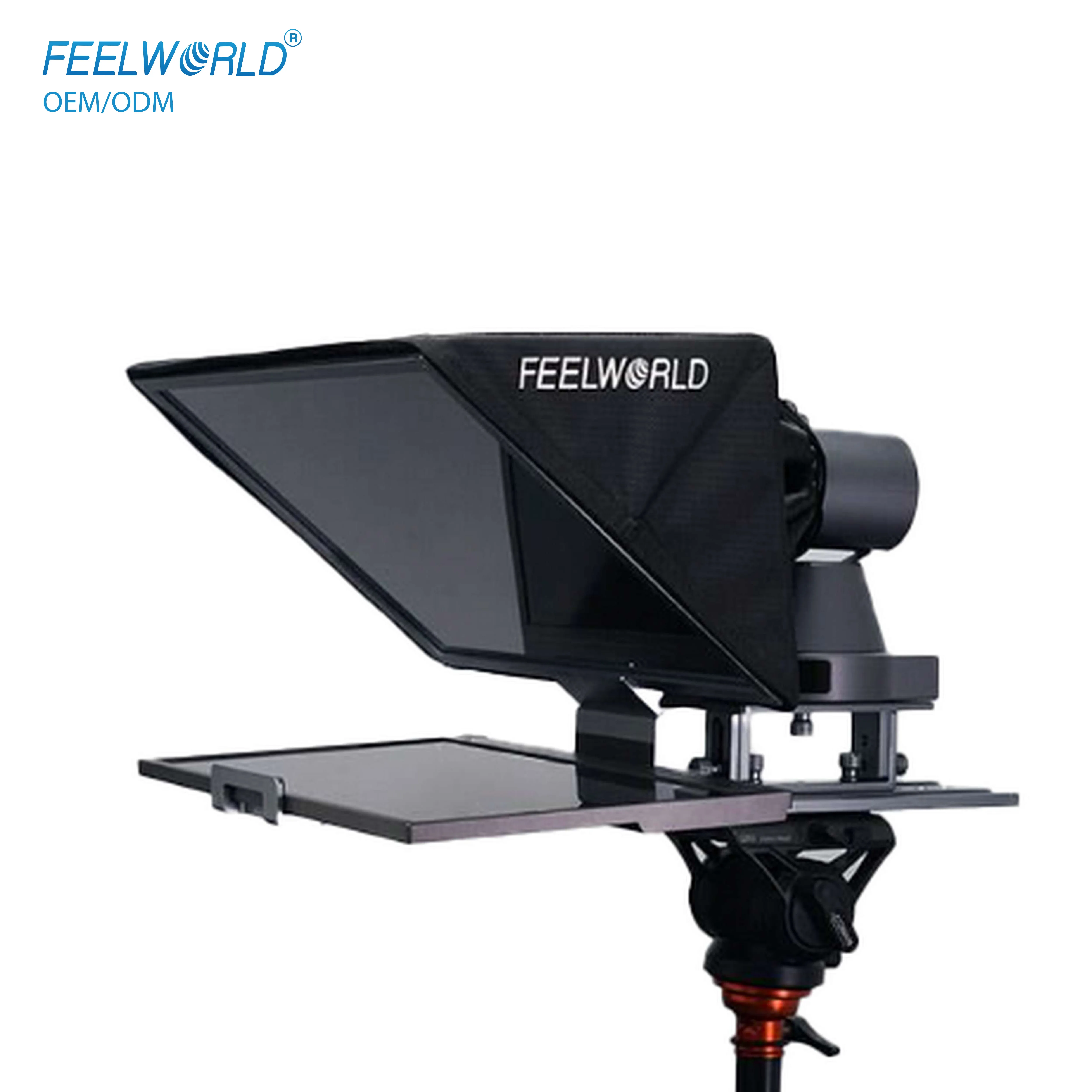 

X FEELWORLD TP16 16-inch Folding Teleprompter Supports up to 16" Tablet Horizontal Vertical Prompting Bluetooth Remote Control