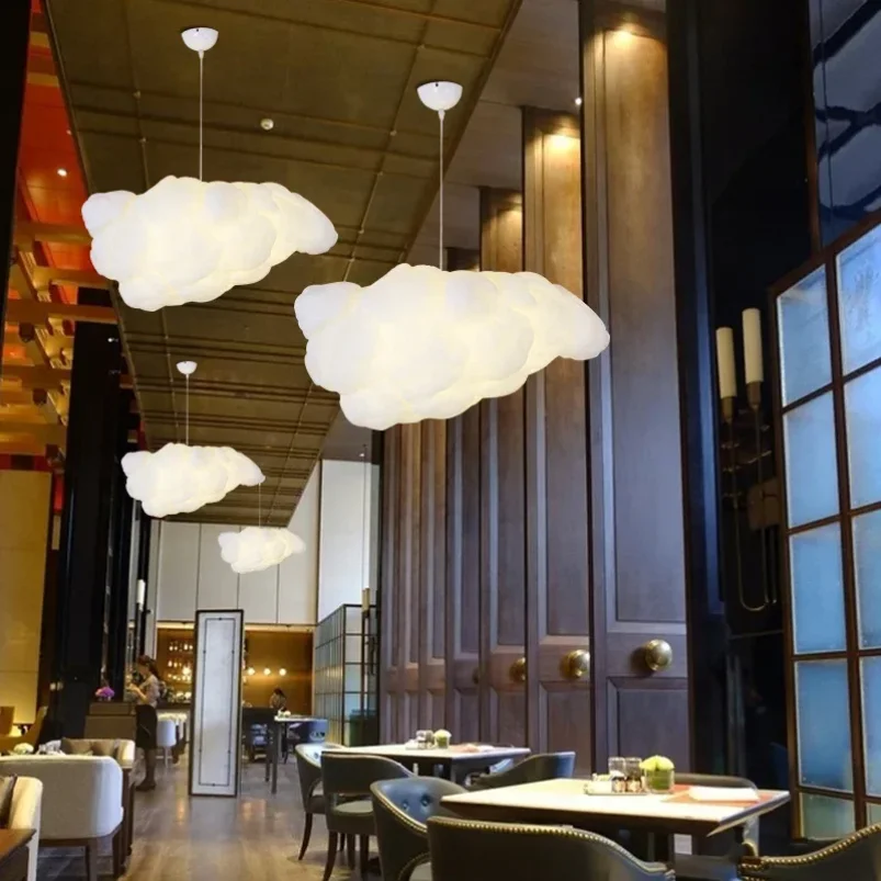 

Cloud Chandelier Restaurant Lamps Modern White Floating Cloud Pendant Light Dining Room Hanging Lamp Kitchen Island Decor Light